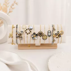 copy of Pack de 12 bracelets acier - argenté noir